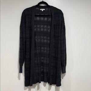 LC Lauren Conrad Dark Blue Open Knit Cardigan